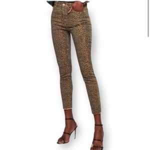 Current/Elliott high waist stiletto leopard jeans size 25 Brand New